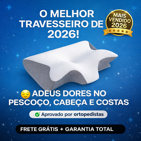 Travesseiro Ergonômico  — Frete Grátis e Garantia de 30 Dias