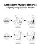 Almofada lombar de espuma de memória para cadeiras de jogos de escritório de carro e suporte de cintura pós-parto travesseiro multifuncional para alívio da dor