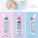 Aspirador nasal elétrico para bebês, dispositivo de sucção de nariz com bocal de silicone de qualidade alimentar, 3 modos de sucção e música calmante