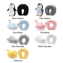 2 em 1 em forma de u bonito pinguim pescoço travesseiro viagem pescoço travesseiro mutável dos desenhos animados pescoço travesseiro para acampamento caminhadas