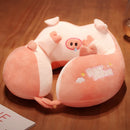 Travesseiro de pescoço de viagem dos desenhos animados almofada de pescoço de viagem indeformável em forma de u travesseiro de viagem portátil aviões travesseiro para crianças presente