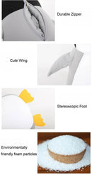 Almofadas de viagem deformáveis em forma de U Avião Pinguins Almofada Brinquedo de pelúcia Travesseiro de pescoço