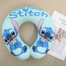 Adorável lilo & stitch em forma de u pescoço travesseiro bonito recheado anime ponto anjo viagem travesseiro dos desenhos animados impresso nap travesseiro lavável