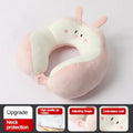 Travesseiro portátil em forma de u para carro, travesseiro de proteção de pescoço de desenho animado para viagem ao ar livre, travesseiro de avião, acessórios para carro