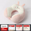 Travesseiro portátil em forma de u para carro, travesseiro de proteção de pescoço de desenho animado para viagem ao ar livre, travesseiro de avião, acessórios para carro