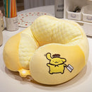Adorável kuromi minha melodia em forma de u pescoço travesseiro kawaii estilo japonês cinnamoroll viagem nap travesseiro pele amigável engrossado menina
