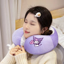 Adorável kuromi minha melodia em forma de u pescoço travesseiro kawaii estilo japonês cinnamoroll viagem nap travesseiro pele amigável engrossado menina