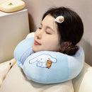 Adorável kuromi minha melodia em forma de u pescoço travesseiro kawaii estilo japonês cinnamoroll viagem nap travesseiro pele amigável engrossado menina