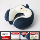 Travesseiro portátil em forma de u para carro, travesseiro de proteção de pescoço de desenho animado para viagem ao ar livre, travesseiro de avião, acessórios para carro