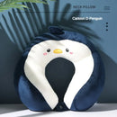 Travesseiro portátil em forma de u para carro, travesseiro de proteção de pescoço de desenho animado para viagem ao ar livre, travesseiro de avião, acessórios para carro